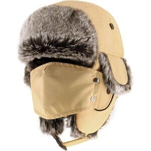Unisex Putty Winter Trappers Strength Ushanka Ear Flap Chin Strap Cold Weather